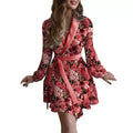 Robe portefeuille femme rose fleurie lifestyle gracieux MAX FOR ME