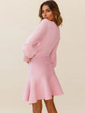 Robe pull à manches lanterne rose - Douceur romantique et style moderne MAX FOR ME