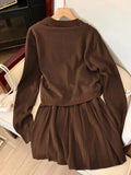 Robe tricot marron chocolat sans manches femme silhouette flatteuse MAX FOR ME