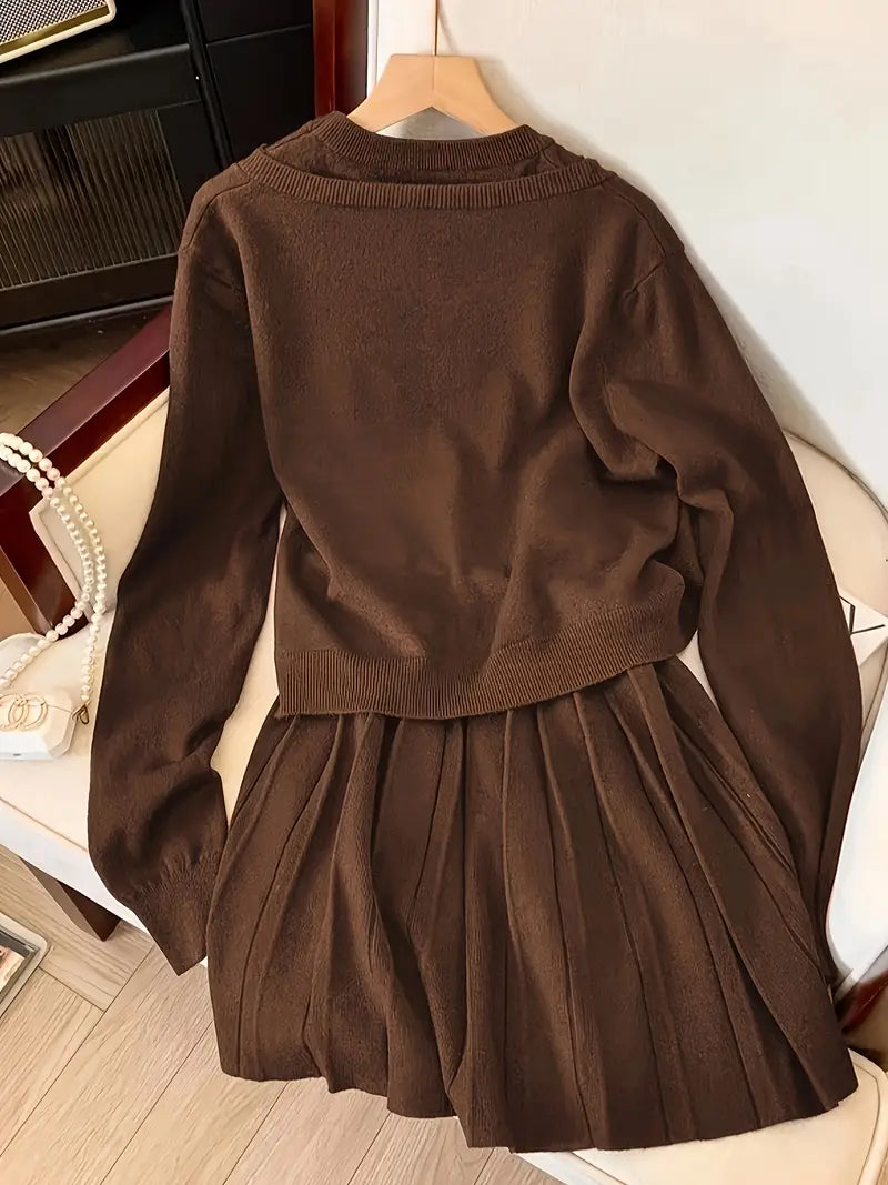 Robe tricot marron chocolat sans manches femme silhouette flatteuse MAX FOR ME