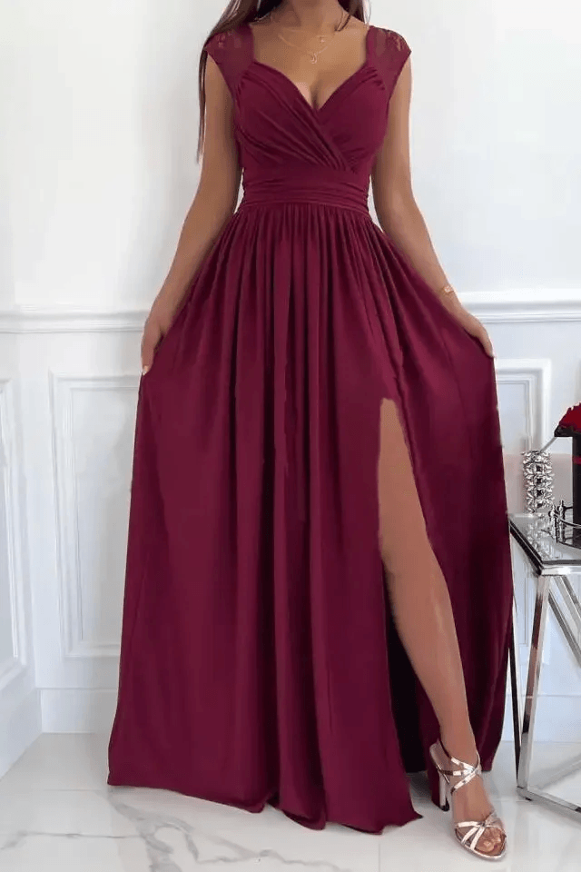 Robes de soirée longue - Manche en dentelle - Mode estivale 