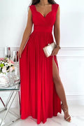 Robes de soirée longue - Manche en dentelle - Mode estivale Rouge / S MAX for ME