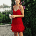 Mini Robe à Paillettes et Plumes Brillance et Glamour 