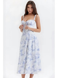 MAX for ME robes 36 / Bleu Robe Fleurie Caraco