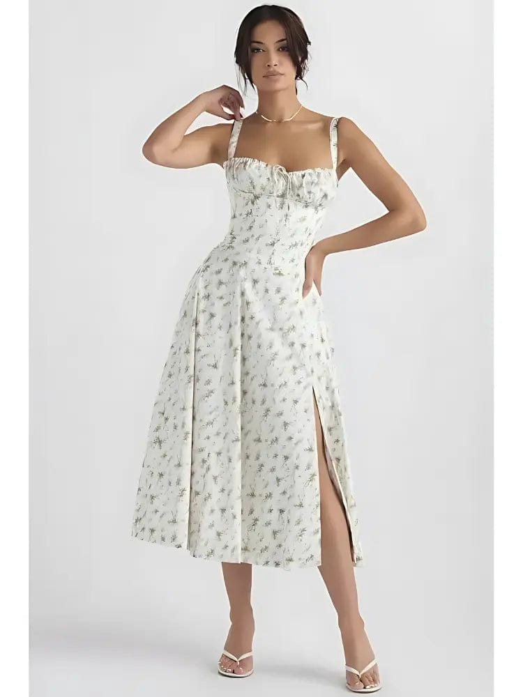 MAX for ME robes 36 / Blanc Robe Fleurie Caraco