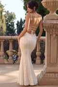 MAX for ME robes Robe longue Adriana en dentelle semi-transparente avec dos ouvert