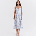 Robe longue avec corset Amaya – Élégance en coton et féminité affirmée 