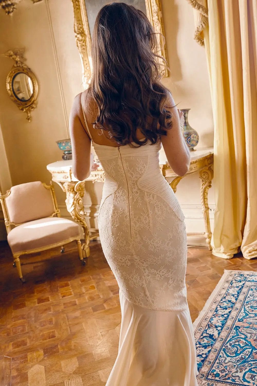 MAX for ME robes Robe longue Delphine en dentelle et chiffon