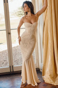 MAX for ME robes Robe longue Delphine en dentelle et chiffon