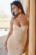 MAX for ME robes Robe longue Delphine en dentelle et chiffon