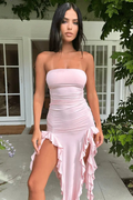 MAX for ME robes Robe longue Léa en georgette – fluidité sensuelle et détails raffinés