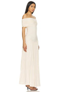 MAX for ME robes Robe longue Mila avec coupe épaules dénudées et maille ajourée