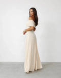 MAX for ME robes Robe longue Mila avec coupe épaules dénudées et maille ajourée