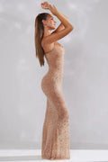 MAX for ME robes Robe longue Sahara en mesh transparent et cristaux artisanaux