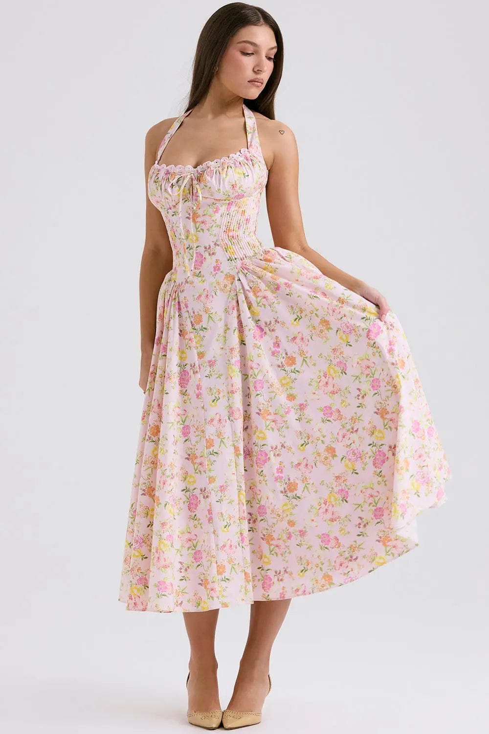 MAX for ME robes Robe midi Élise avec imprimé floral et jupe volumineuse