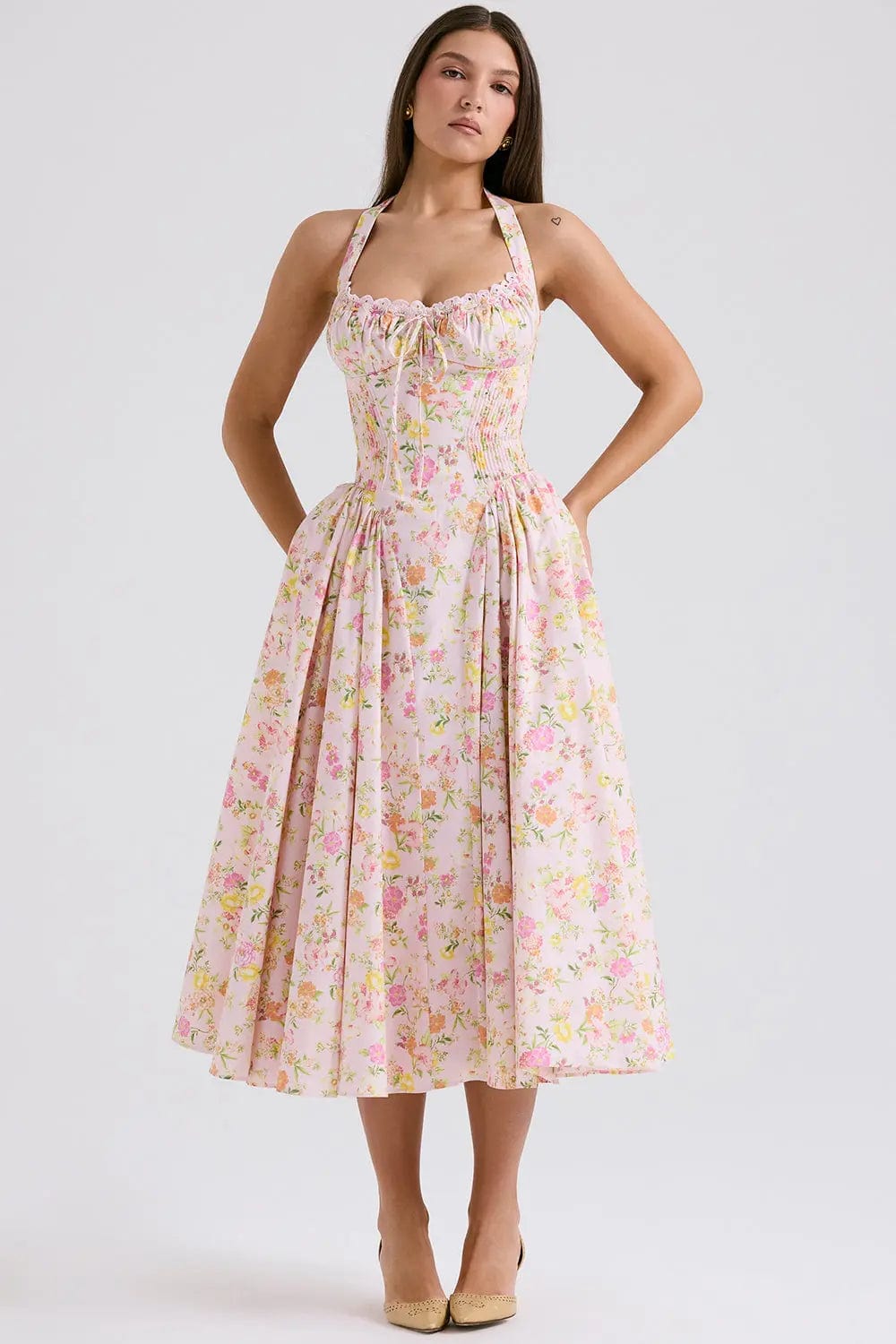 MAX for ME robes Robe midi Élise avec imprimé floral et jupe volumineuse