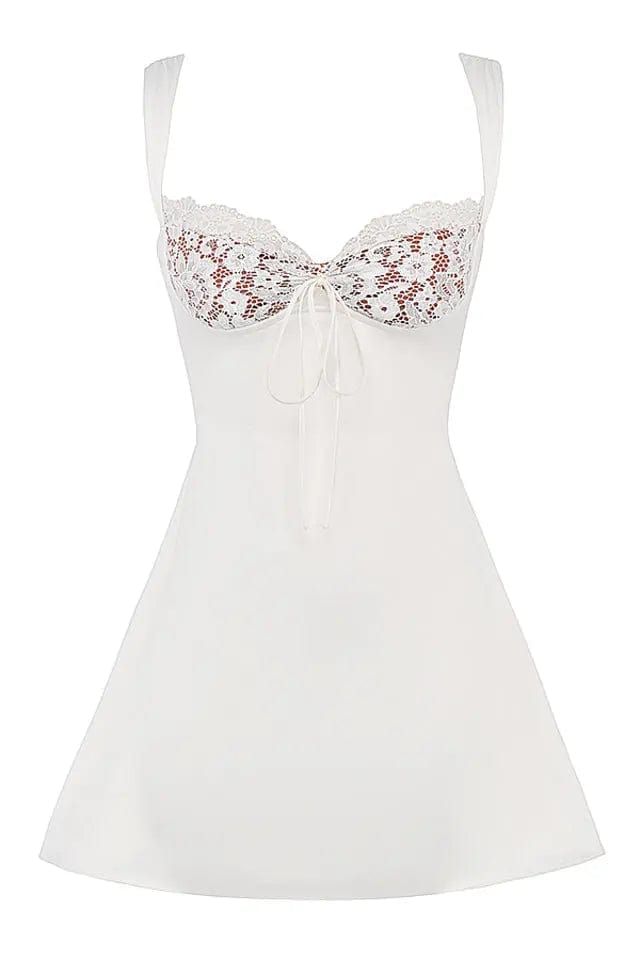 MAX for ME robes Robe mini Juliette en satin avec bonnets en dentelle – Sensualité et douceur