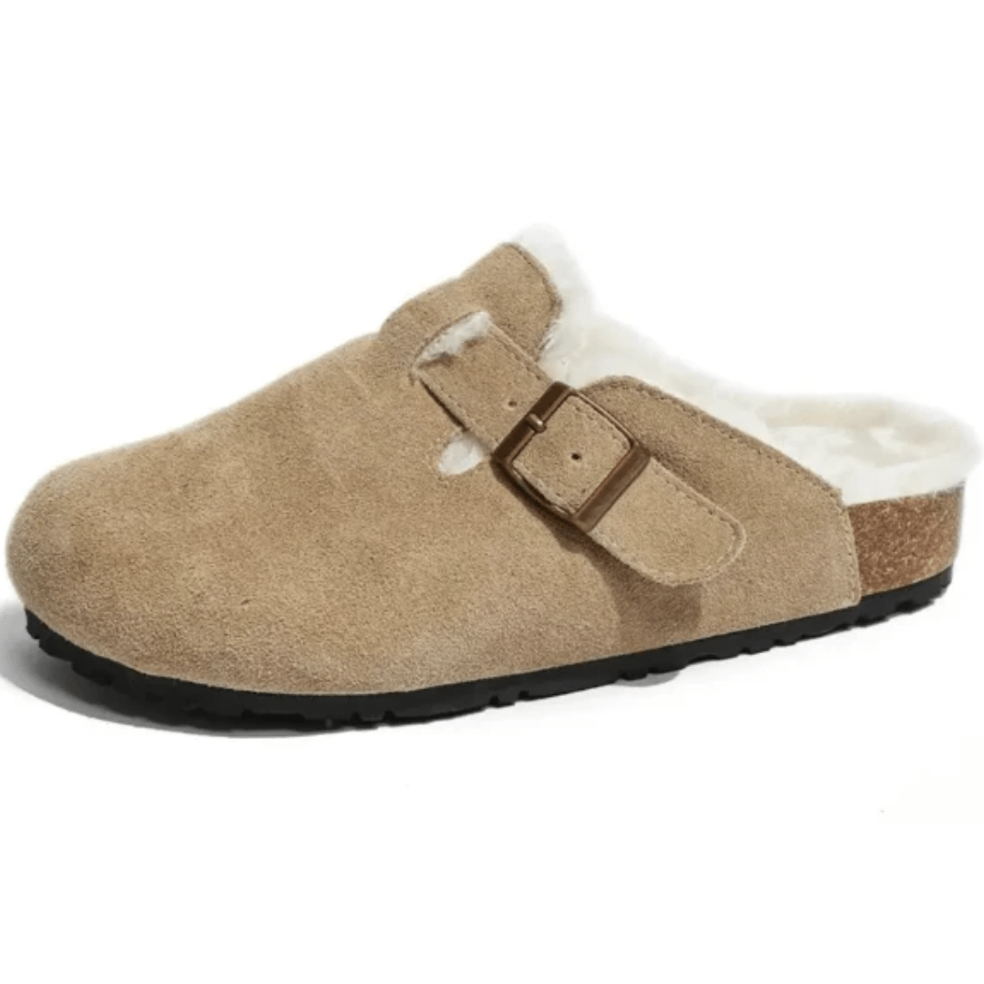 Sabots fourrés suédé plateforme - Confort hivernal sophistiqué - MAX FOR ME Beige / 35 MAX for ME