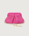 Sac d’Embrayage en Paille avec Chaîne Dorée Rose Frais MAX FOR ME