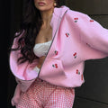 Sweat capuche oversize femme hoodie imprimé cerises - look moderne garanti - MAX FOR ME Rose vif / S MAX for ME