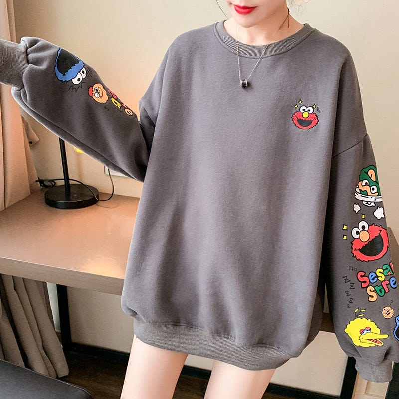 Sweat-shirt oversize brodé - un style fun et confortable - MAX FOR ME Orange / S MAX for ME