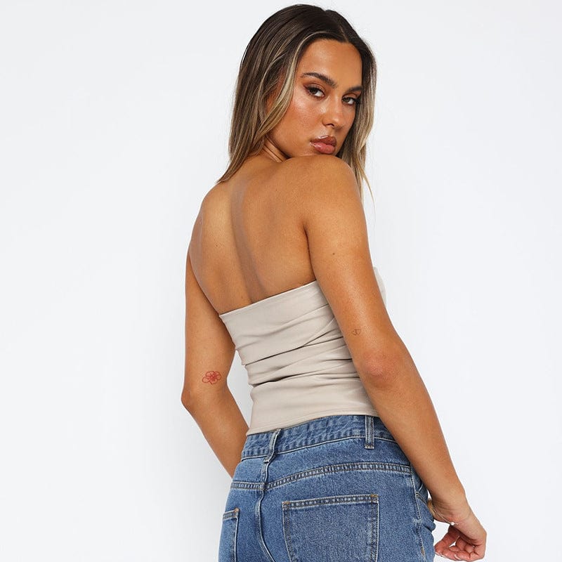 Top en cuir élégant – Coupe ajustée et allure affirmée MAX FOR ME