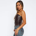 Top en cuir élégant – Coupe ajustée et allure affirmée MAX FOR ME