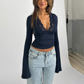 Top en dentelle moderne – Élégance structurée pour look tendance Bleu / S MAX FOR ME