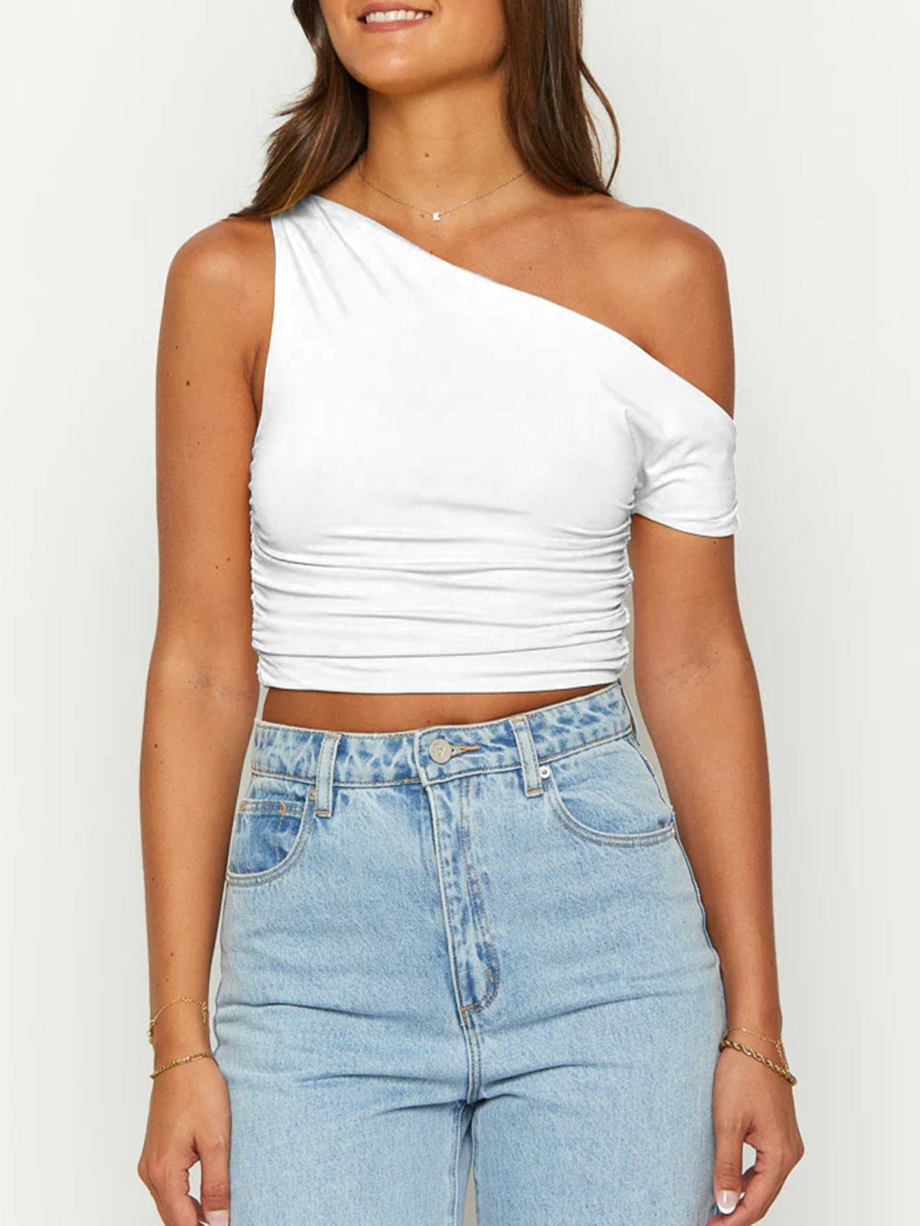 Top Épaule Nue  – Coupe Asymétrique Moderne et Élégante MAX FOR ME