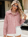 Top rayé chic – Décolleté ajusté à boutons et style rétro estival MAX FOR ME