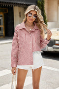 Top rayé chic – Décolleté ajusté à boutons et style rétro estival MAX FOR ME
