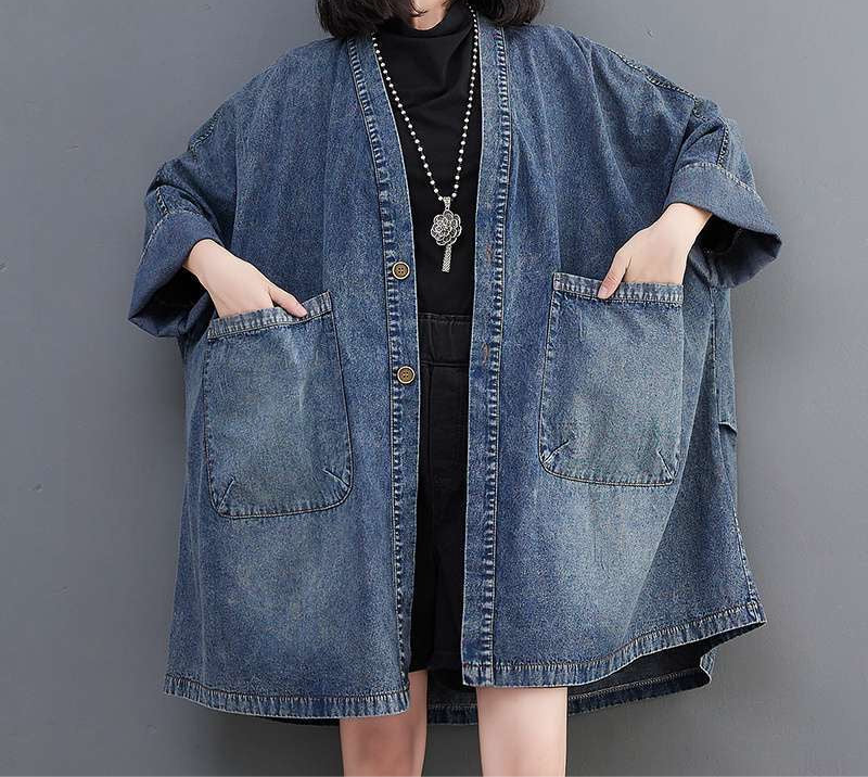 
Veste jean trench oversize bleu denim coupe moderne MAX FOR ME