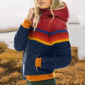 Veste matelassée pour femme – Coupe classique – Capuche – Poches zippées – Rayures sportives MAX FOR ME