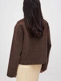 Veste zippée coupe droite – style urbain structuré et finition daim MAX FOR ME