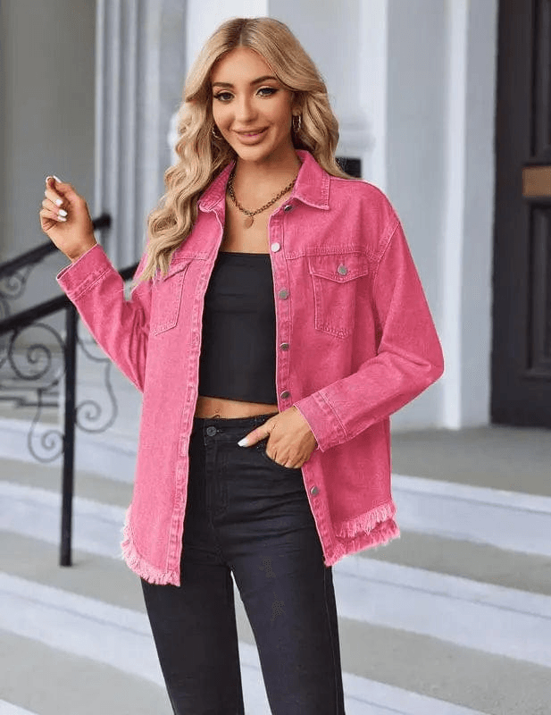 Veste denim Lara Oversize effet délavé 