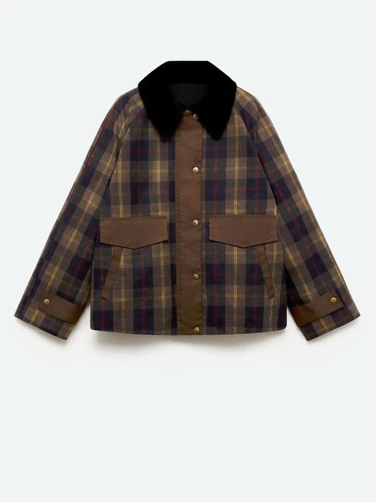 MAX for ME Vestes Veste Lindsay à carreaux - Col Noir stylé